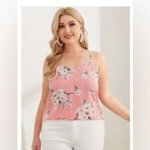 SHEIN Pink Sleeveless Fitted Camisole